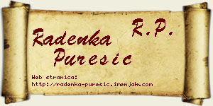 Radenka Purešić vizit kartica